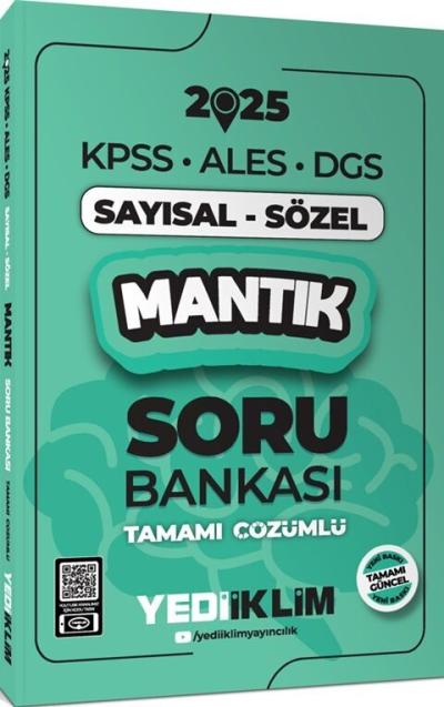 2025 KPSS ALES DGS Sayısal-Sözel Mantık Tamamı Çözümlü Soru Bankası Yediiklim Yayınları Fotokopinci -