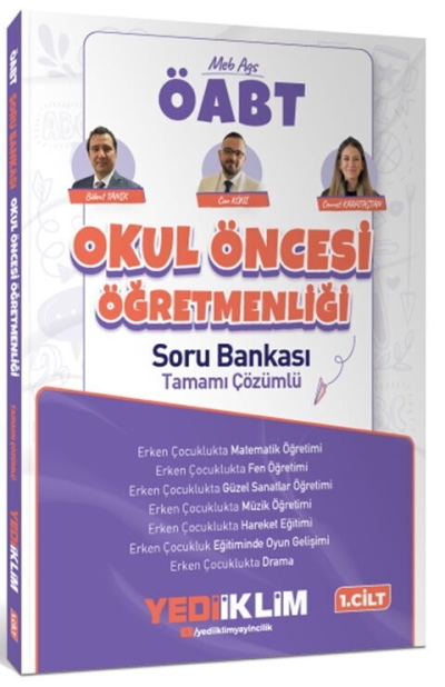ÖABT MEB-AGS Okul Öncesi Öğretmenliği Soru Bankası Çözümlü 1. Cilt - Bülent Tanık, Can Köni Yediiklim Yayınları