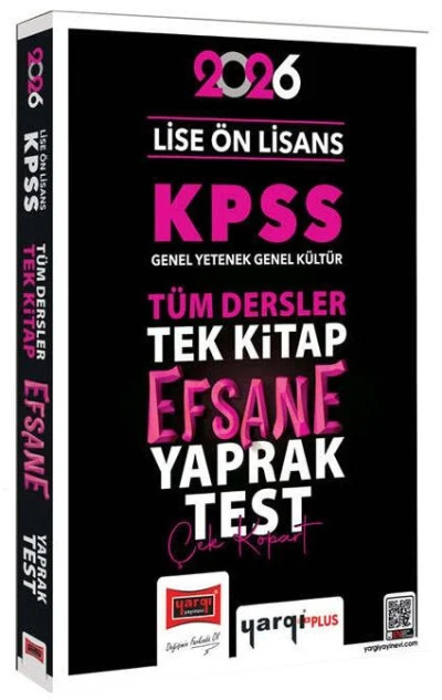 2026 KPSS Lise Ön Lisans Efsane Yaprak Test Yargı Yayınları Fotokopinci -