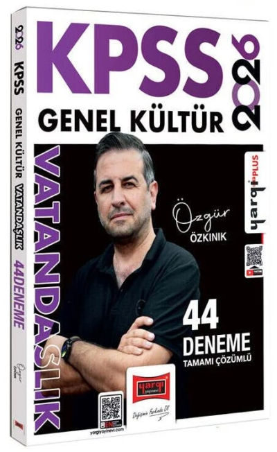 2026 KPSS Genel Kültür Tamamı Çözümlü Vatandaşlık 44 Deneme (Özgür Özkınık) Yargı Yayınları Fotokopinci -
