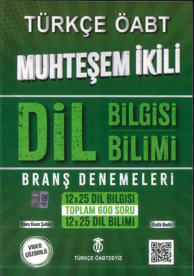 ÖABT Türkçe Dil Bilgisi-Dil Bilimi Muhteşem İkili Branş Denemeleri Türkçe ÖABTDEYİZ Fotokopinci -