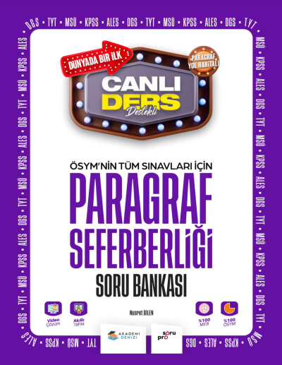 ÖSYM nin Tüm Sınavlar İçin Paragraf Seferberliği Soru Bankası Fotokopinci -