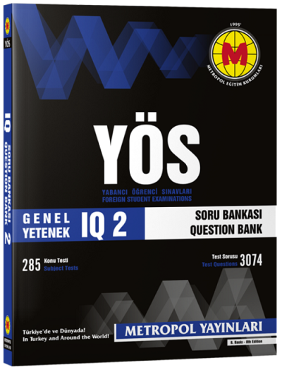 YÖS Genel Yetenek IQ Soru Bankası 2 Metropol Yayınları Fotokopinci -