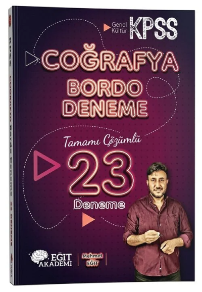 2026 KPSS Coğrafya Bordo 23 Deneme Çözümlü Eğit Akademi Fotokopinci -