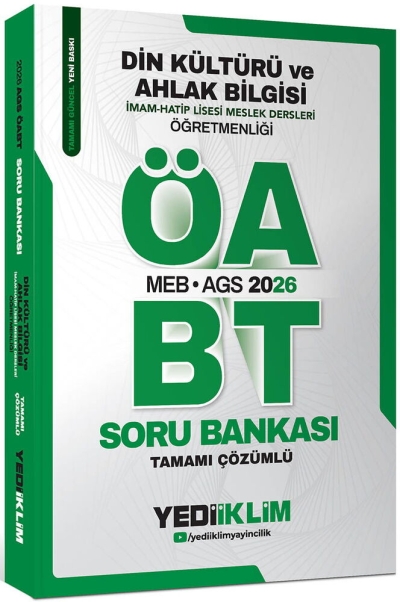 2026 ÖABT MEB-AGS Din Kültürü ve Ahlak Bilgisi Öğretmenliği Soru Bankası Çözümlü Yediiklim Yayınları Fotokopinci -