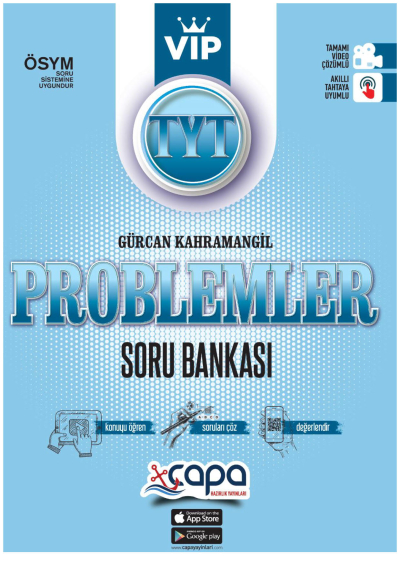TYT VİP Problemler Tamamı Video Çözümlü Soru Bankası Çapa Yayınları Fotokopinci -