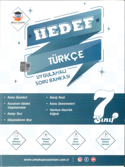 7. Sınıf Türkçe Hedef Uygulamalı Soru Bankası Zeka Küpü Yayınları