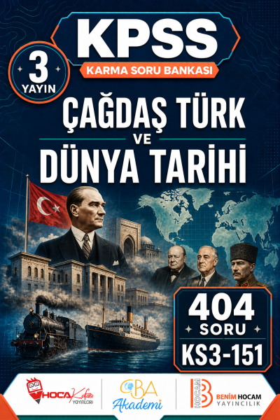 Çağdaş Türk ve Dünya Tarihi 3 Yayın 404 Soru (Benim Hocam - CBA - Hoca Kafası Yayınları) Fotokopinci -