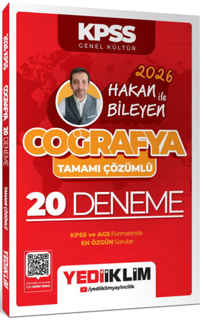 2026 KPSS Coğrafya Tamamı Çözümlü 20 Deneme Yediiklim Yayınları Fotokopinci -