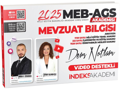 2025 MEB AGS Akademisi Mevzuat Bilgisi Video Ders Notları İndeks Akademi Yayıncılık Fotokopinci -