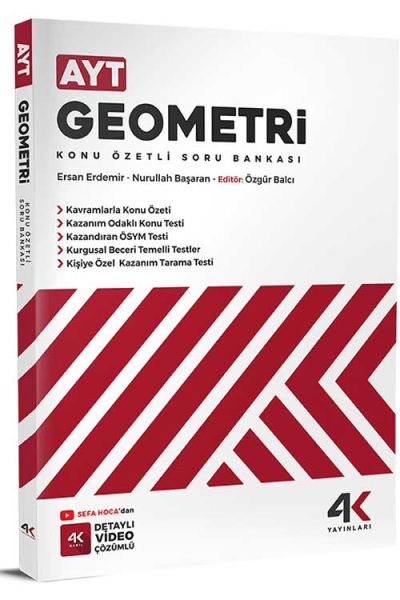 AYT Geometri Konu Özetli Soru Bankası 4K Yayınları Fotokopinci -