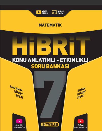 7.Sınıf Matematik HİBRİT Soru Bankası Hız Yayınları Fotokopinci -