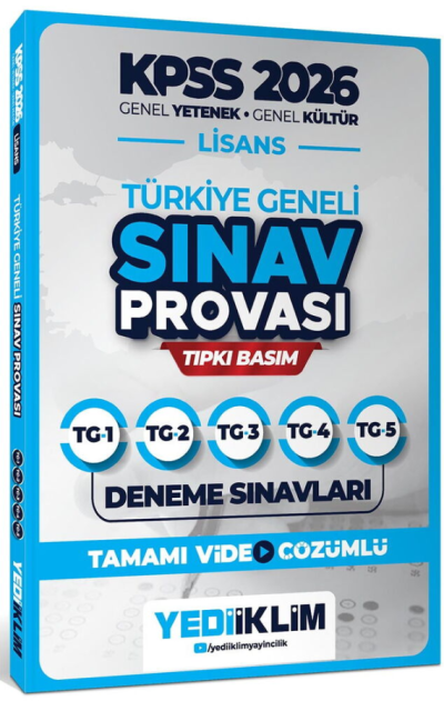 2026 KPSS Lisans GY-GK Türkiye Geneli Sınav Provası Tıpkı Basım Deneme Sınavları Tamamı Video Çözümlü Yediiklim Yayınları (TG1-2-3-4-5) Fotokopinci -