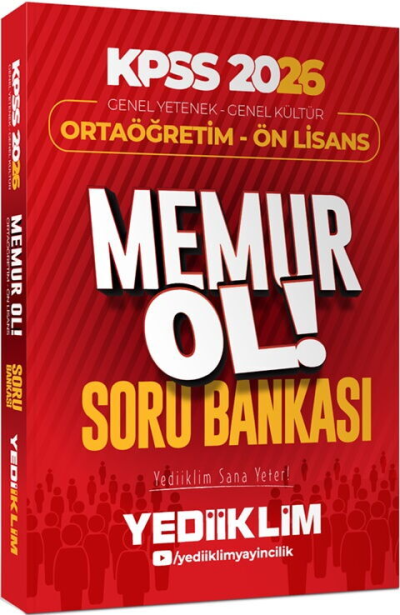 2026 KPSS Genel Yetenek Genel Kültür Ortaöğretim Ön Lisans Memur Ol Soru Bankası Yediiklim Yayınları