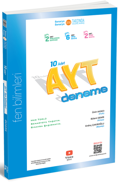 2025 YKS AYT Fen Bilimleri 10 Deneme Çözümlü Üç Dört Beş Yayınları Fotokopinci -