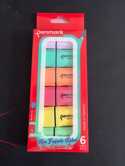 MİNİ FOSFORLU KALEM 6 LI PASTEL PENMARK Fotokopinci -
