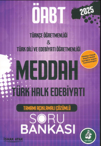 2025 ÖABT Türkçe-Türk Dili Edebiyatı Öğretmenliği Türk Halk Edebiyatı Meddah Soru Bankası Çözümlü Dizgi Kitap Yayınları