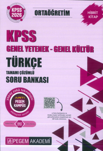 Ortaöğretim KPSS Türkçe Tamamı Çözümlü Soru Bankası Pegem Akademi Fotokopinci -