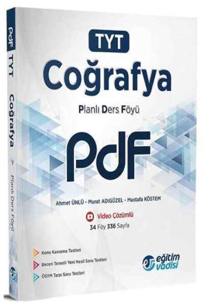 TYT Coğrafya Planlı Ders Föyü PDF Eğitim Vadisi Yayınları Fotokopinci -