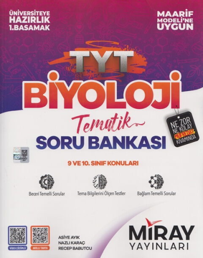 TYT Biyoloji Maarif Model Tematik Soru Bankası Miray Yayınları Fotokopinci -