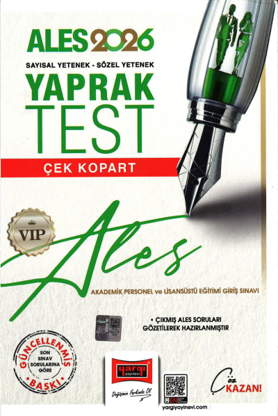 2026 ALES VIP Sayısal-Sözel Yetenek Çek Kopart Yaprak Test Yargı Yayınevi
