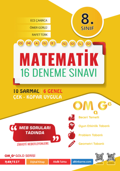 8. Sınıf Omage Gold Matematik 16 Deneme Sınavı Omage Yayınları Fotokopinci -