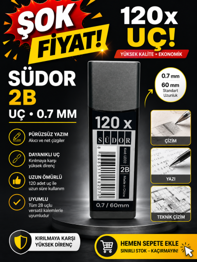 120 Li 0.7 Kalem Ucu 2B Südor Fotokopinci -