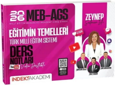 2026 MEB-AGS Eğitimin Temelleri ve Türk Milli Eğitim Sistemi Video Ders Notları İndeks Akademi Yayıncılık