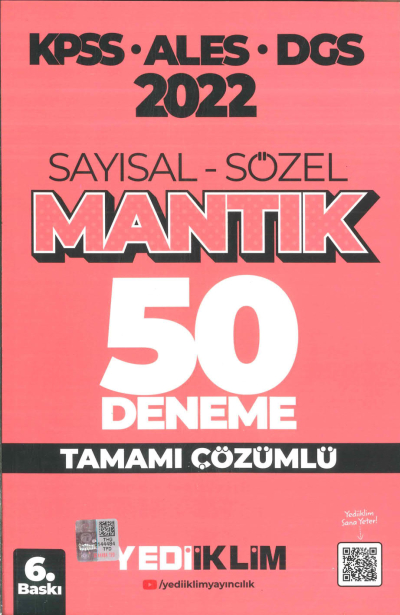 KPSS ALES DGS SAYISAL-SÖZEL MANTIK 50 DENEME TAMAMI ÇÖZÜMLÜ Fotokopinci -