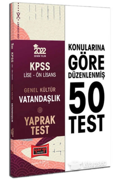 KPSS Lise Ön Lisans Genel Kültür Vatandaşlık Yaprak Test