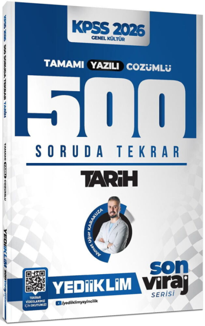 Tarih Son Viraj Serisi Tamamı Yazılı Çözümlü 500 Soruda Genel Tekrar Kampı Yediiklim Yayınları Fotokopinci -