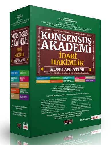 KONSENSUS Akademi İdari Yargı Hakim Yardımcılığı Sınavı Konu Anlatımı Eylül 2024 Fotokopinci -