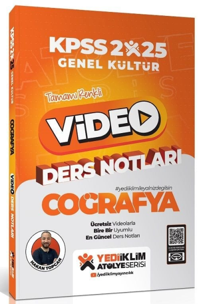 2025 KPSS Atölye Genel Kültür Coğrafya Video Ders Notları Yediiklim Yayınları Fotokopinci -