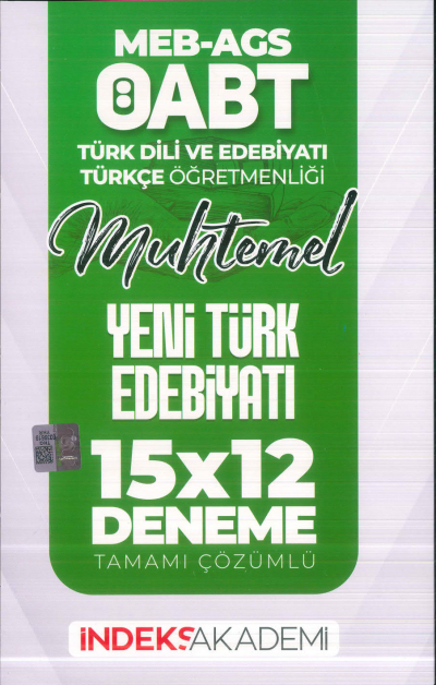 2025 ÖABT MEB-AGS Türk Dili Edebiyatı-Türkçe Yeni Türk Edebiyatı 15x12 Deneme Çözümlü İndeks Akademi Yayıncılık Fotokopinci -