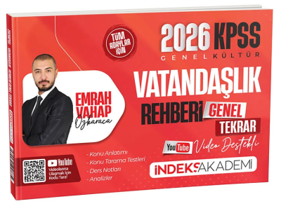 2026 KPSS Vatandaşlık Rehberi Video Destekli Genel Tekrar İndeks Akademi Yayıncılık Fotokopinci -