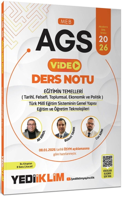 2026 MEB AGS Eğitimin Temelleri ve Temel Kavramlar Türk Milli Eğitim Sisteminin Genel Yapısı Eğitim ve Öğretim Teknolojileri Yediiklim Yayınları Fotokopinci -