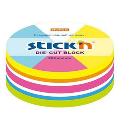 Hopax Stıck'n 21830 Yapışkanlı Yuvarlak Blok Neon 250 Yaprak