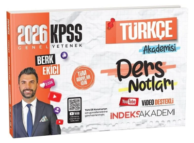 2026 KPSS Türkçe Akademisi Video Ders Notları Berk Ekici İndeks Akademi Yayıncılık Fotokopinci -