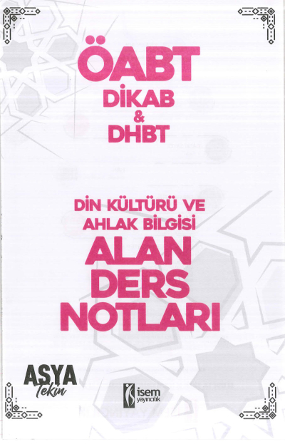 DİN KÜLTÜRÜ VE AHLAK BİLGİSİ ALAN DERS NOTLARI Fotokopinci -