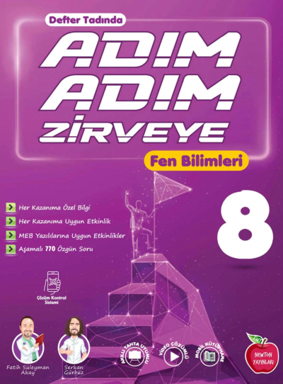 8. Sınıf Adım Adım Zirveye Fen Bilimleri Soru Bankası Newton Yayınları Fotokopinci -