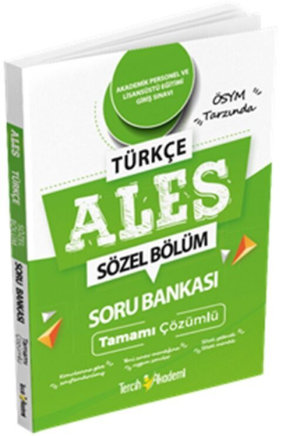 ALES Türkçe Sözel Bölüm Tamamı Çözümlü Soru Bankası Tercih Akademi