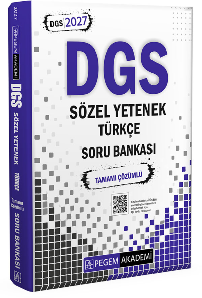 2027 DGS Sözel Yetenek Türkçe Tamamı Çözümlü Soru Bankası Pegem Akademi Fotokopinci -