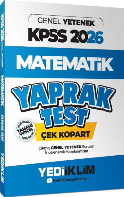 2026 KPSS Genel Yetenek Matematik Çek Kopart Yaprak Test Yediiklim Yayınları Fotokopinci -
