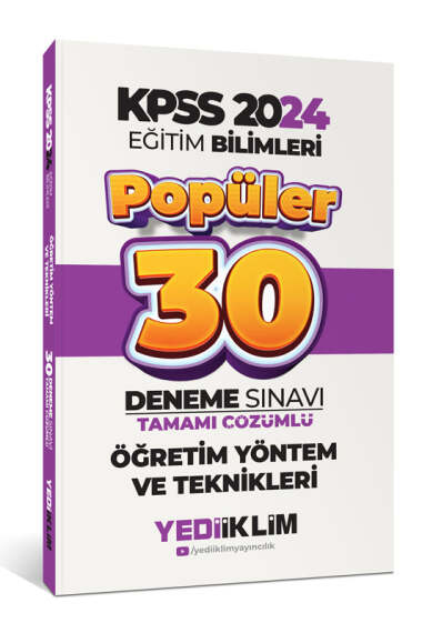 Öğretim Yöntem ve Teknikleri Popüler Tamamı Çözümlü 30 Deneme Fotokopinci -