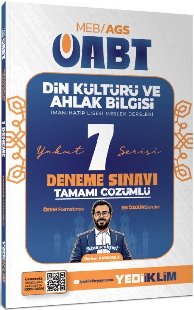 2027 MEB AGS ÖABT Yakut Din Kültürü Ve Ahlak Bilgisi Tamamı Çözümlü 7 Deneme Yediiklim Yayınları Fotokopinci -