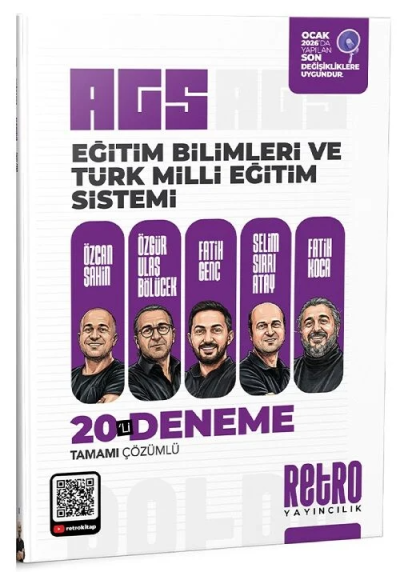 MEB AGS Eğitim Bilimleri Ve Türk Milli Eğitim Sistemi 20 Deneme Retro Yayıncılık Fotokopinci -
