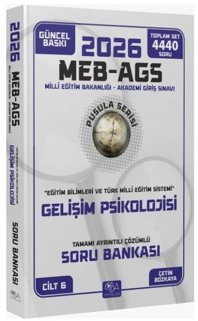 2026 MEB-AGS Eğitim Bilimleri Gelişim Psikolojisi Soru Bankası Çözümlü Pusula Serisi CBA Yayınları Fotokopinci -