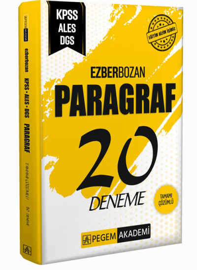 Ezberbozan KPSS ALES DGS Paragraf 20 Deneme Pegem Akademi Yayıncılık