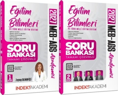 MEB-AGS Akademisi Eğitim Bilimleri ve Türk Milli Eğitim Sistemi Soru Bankası Seti Çözümlü İndeks Akademi Yayıncılık (Cilt 1-2) Fotokopinci -