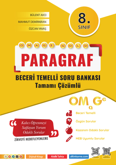 8. Sınıf Omage Gold Paragraf Soru Bankası Omega Yayınları Fotokopinci -
